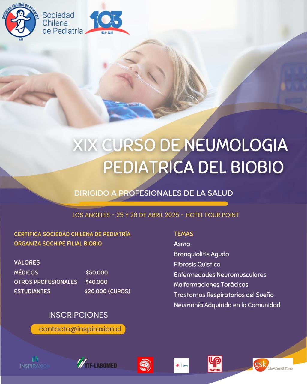 Afiche XIX Curso de Neumología Pediátrica del Biobío