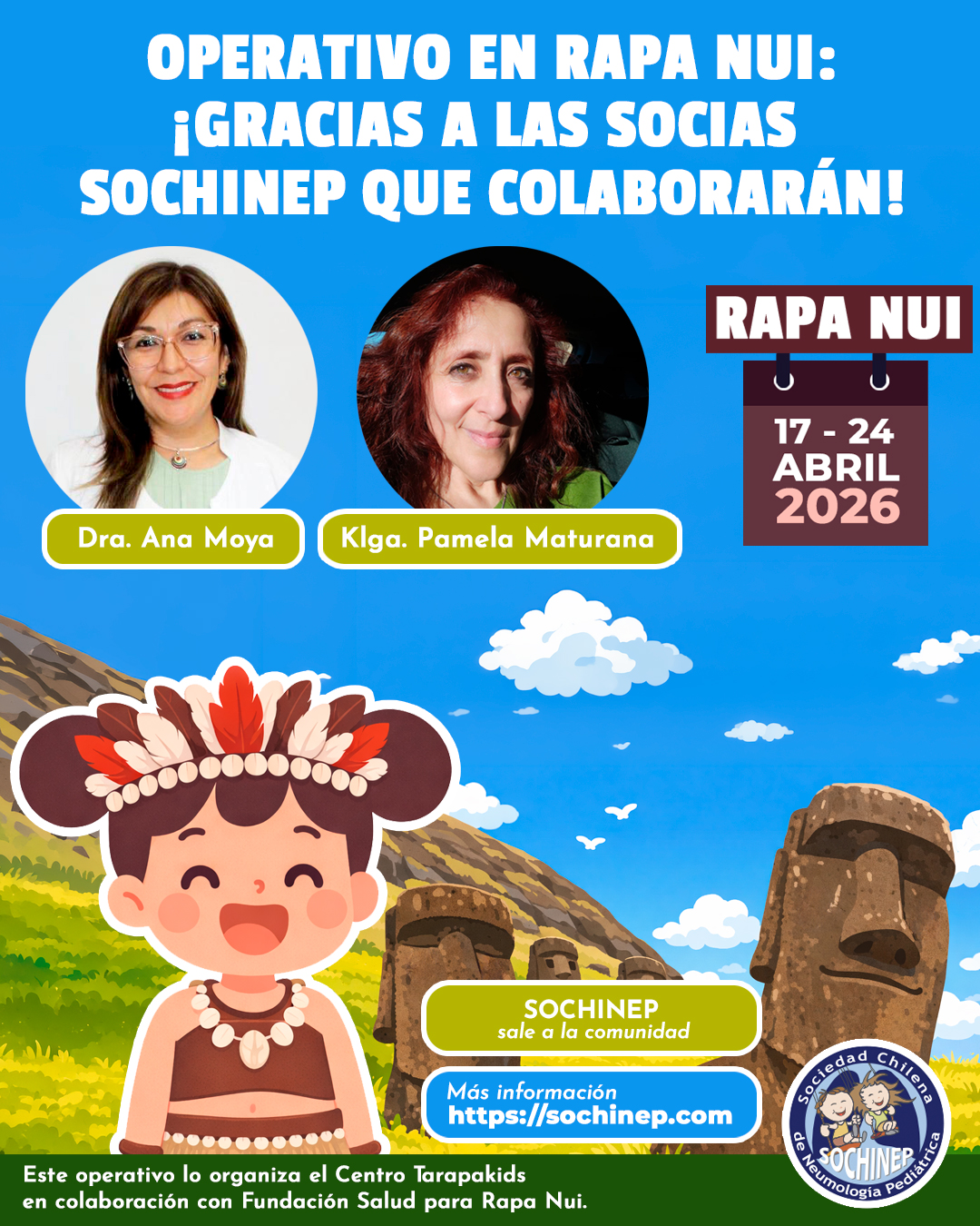Operativo en Rapa Nui: ¡Gracias a las socias SOCHINEP que colaborarán!